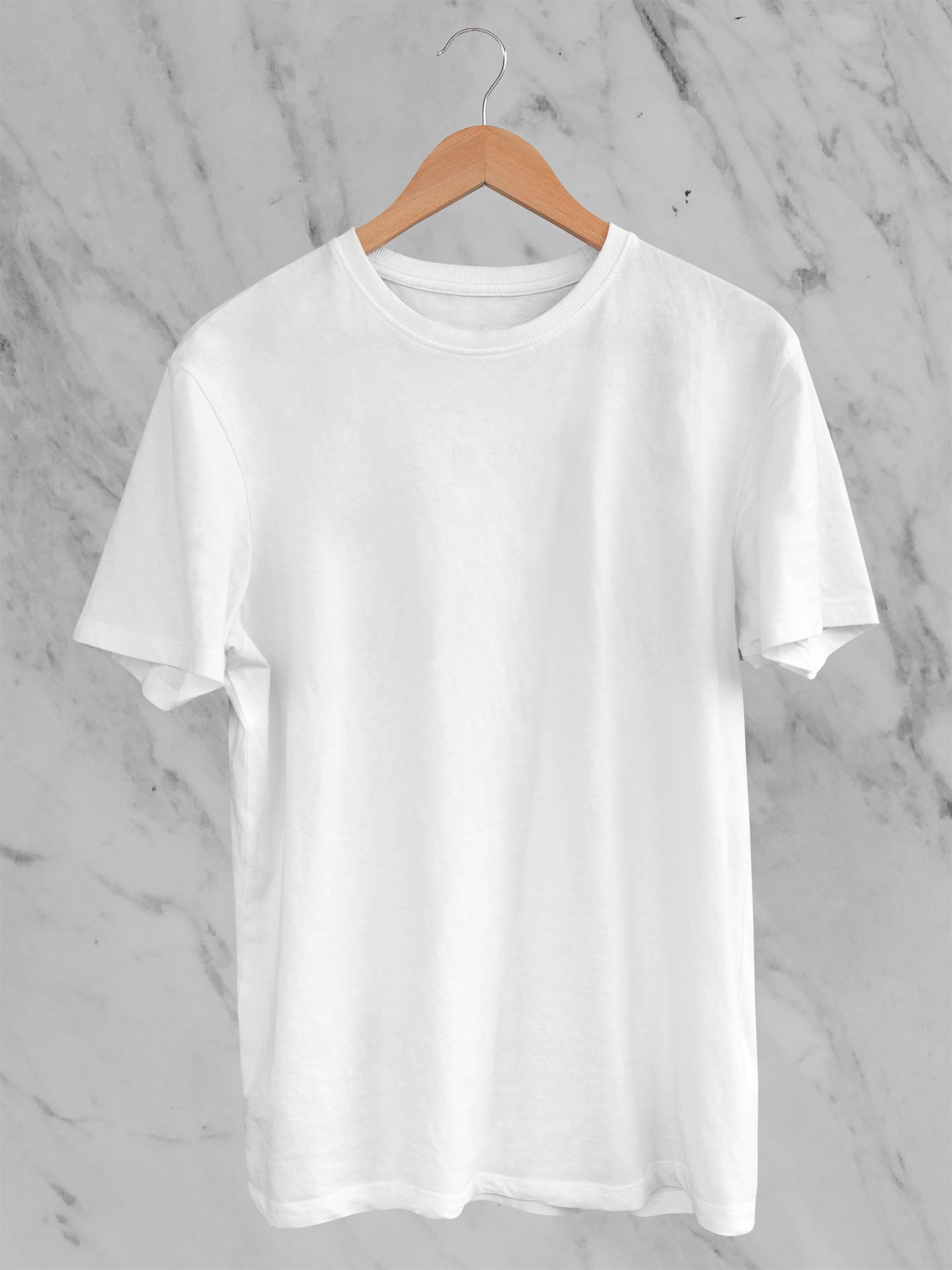 Basic White Printed T Shirt