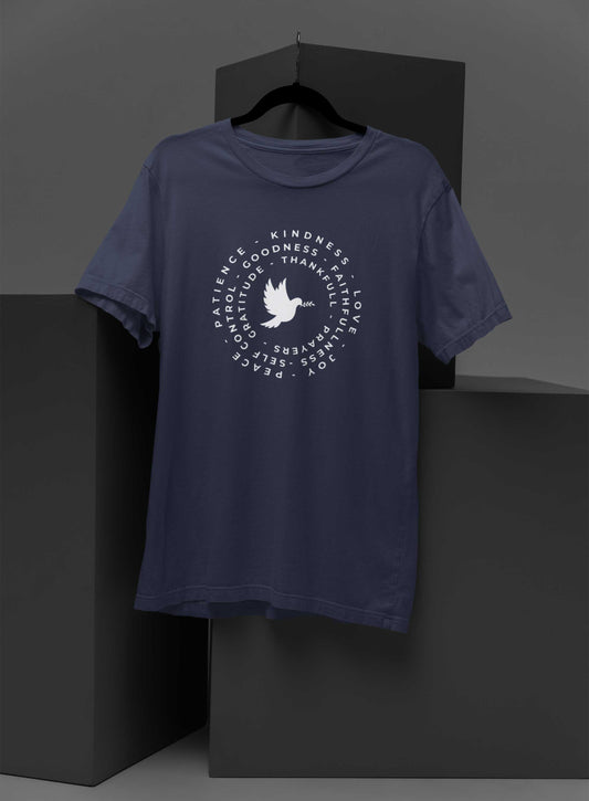 Pigeon printed navy blue unisex t shirt