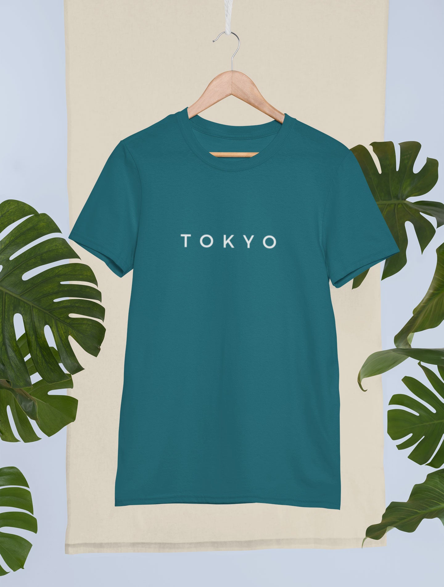 Tokyo printed petrol blue uniex t shirt