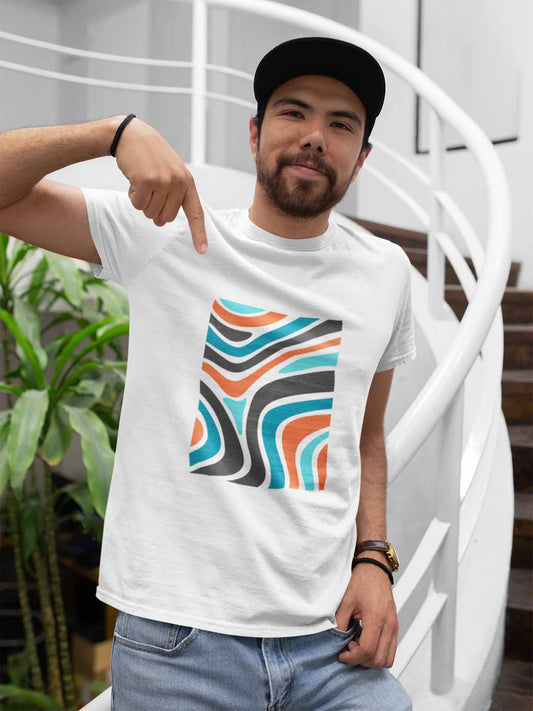 Abstract multicolor printed t shirt for men