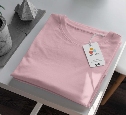 Baby pink plain t shirt for men