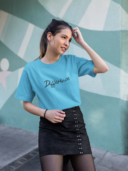 Difference sky blue unisex t shirt for women