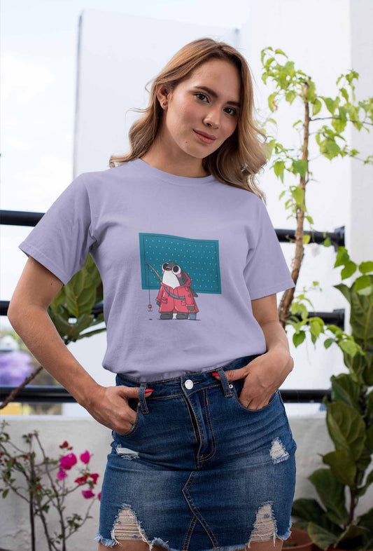 Shark printed lavender unisex t shirt for women