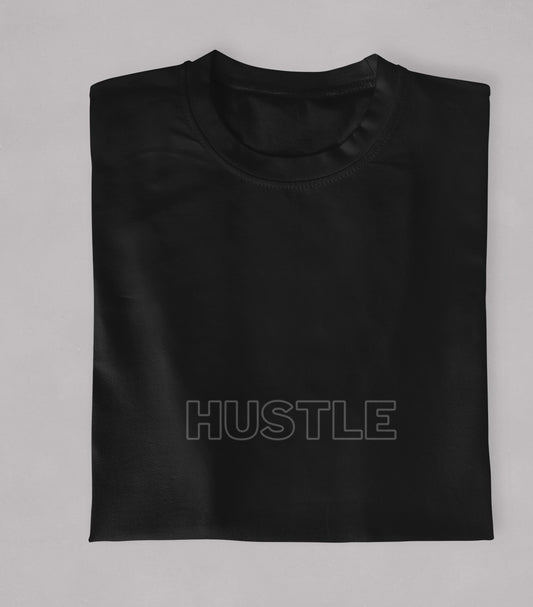 Hustle black unisex t shirt for men and women