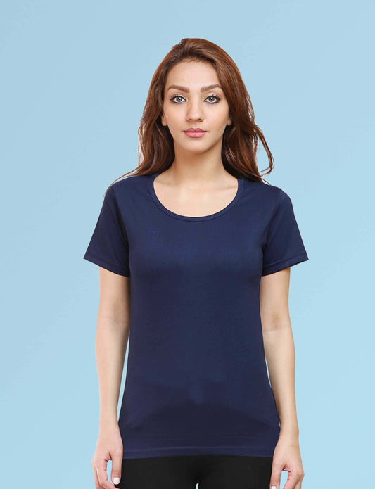 Navy blue plain t shirt for women