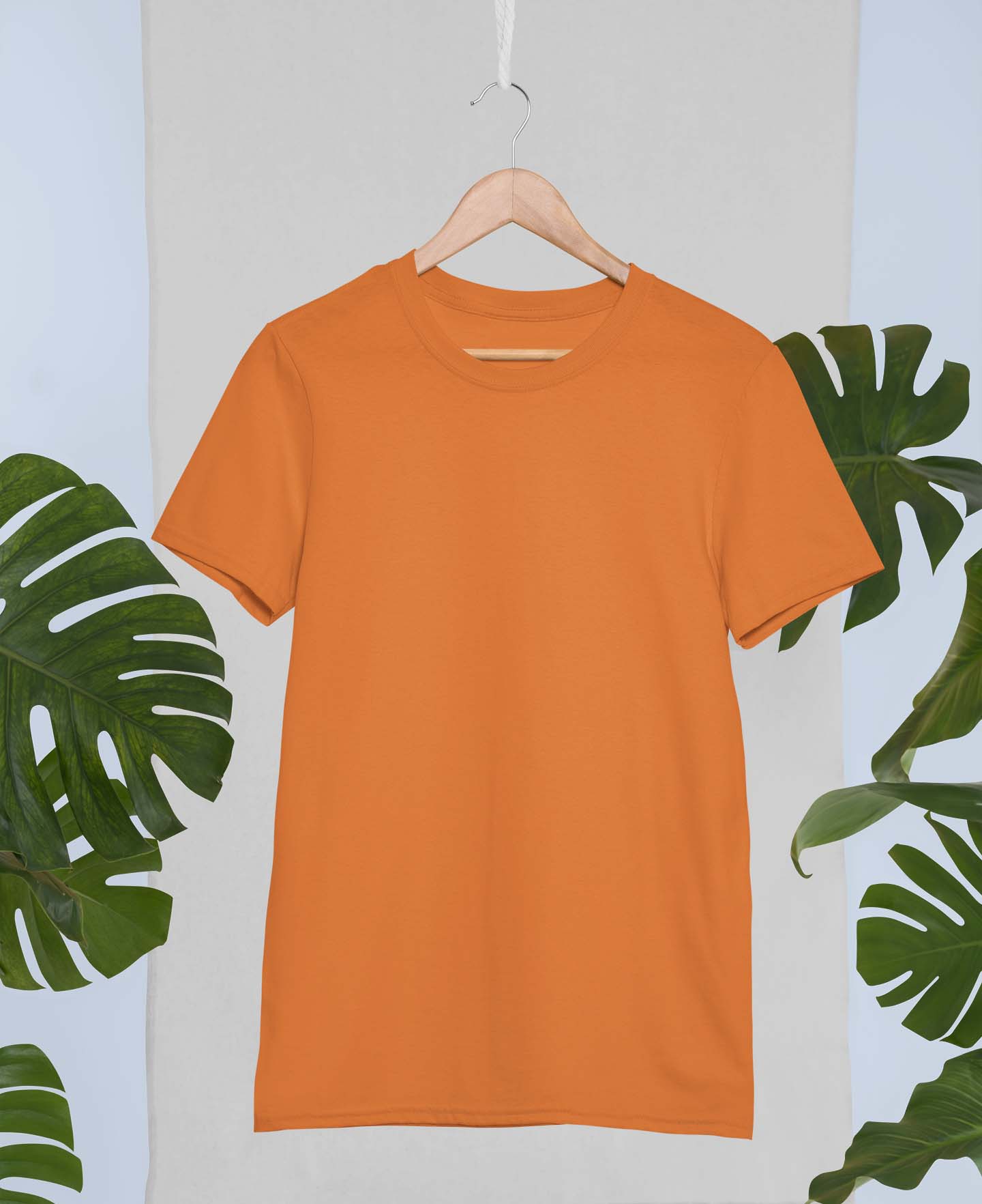 Orange plain t shirt for men