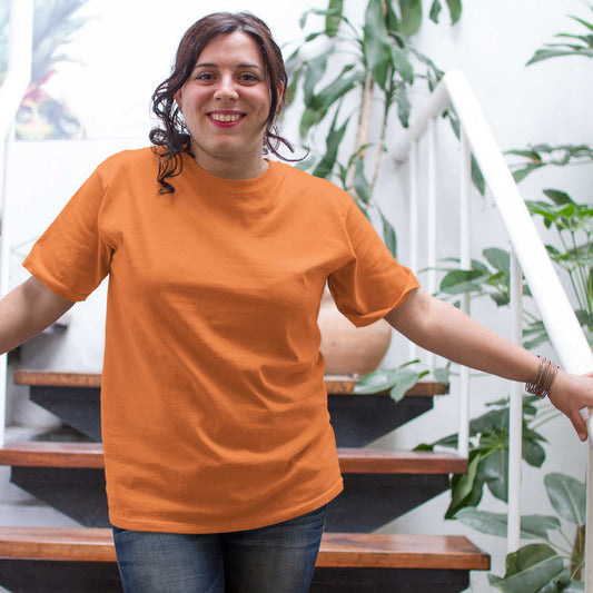 Orange unisex plain t shirt for women