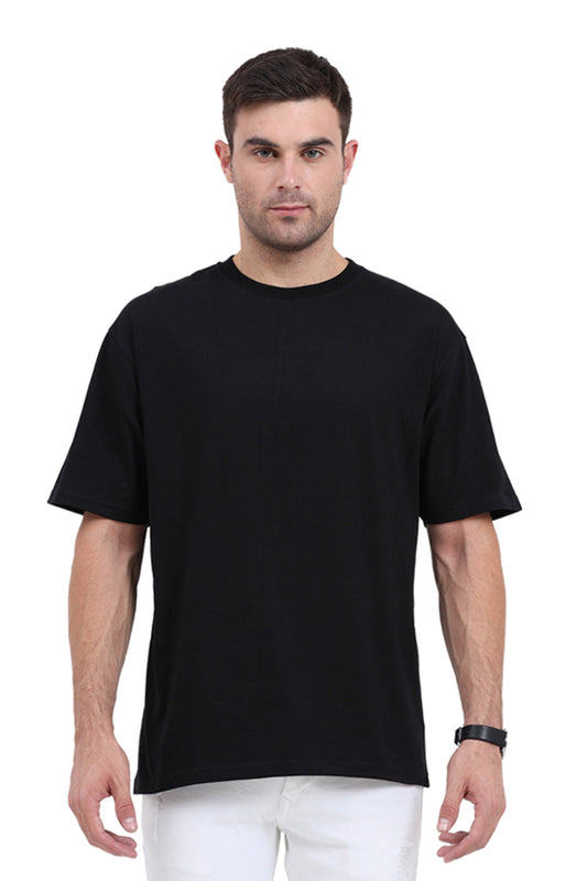 Oversized plain black t shirt for men