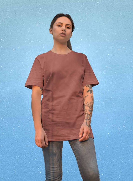coral oversized t shirt for women