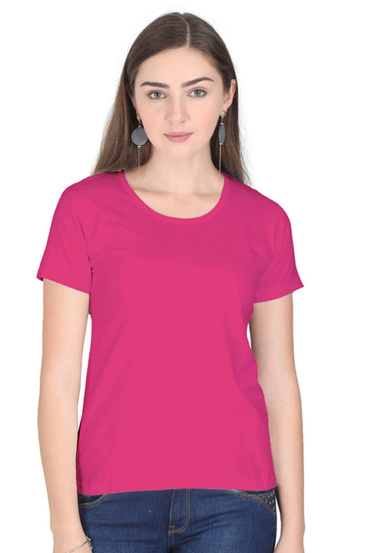 Pink plain t shirt for women