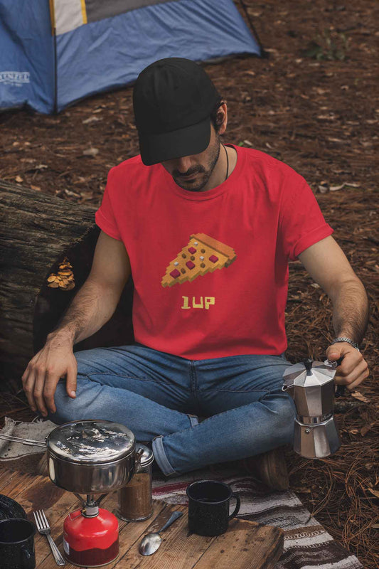 Pizza red t shirt for men