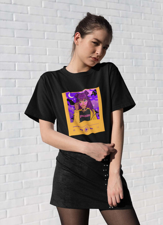 Playlist on black unisex t shirt for women