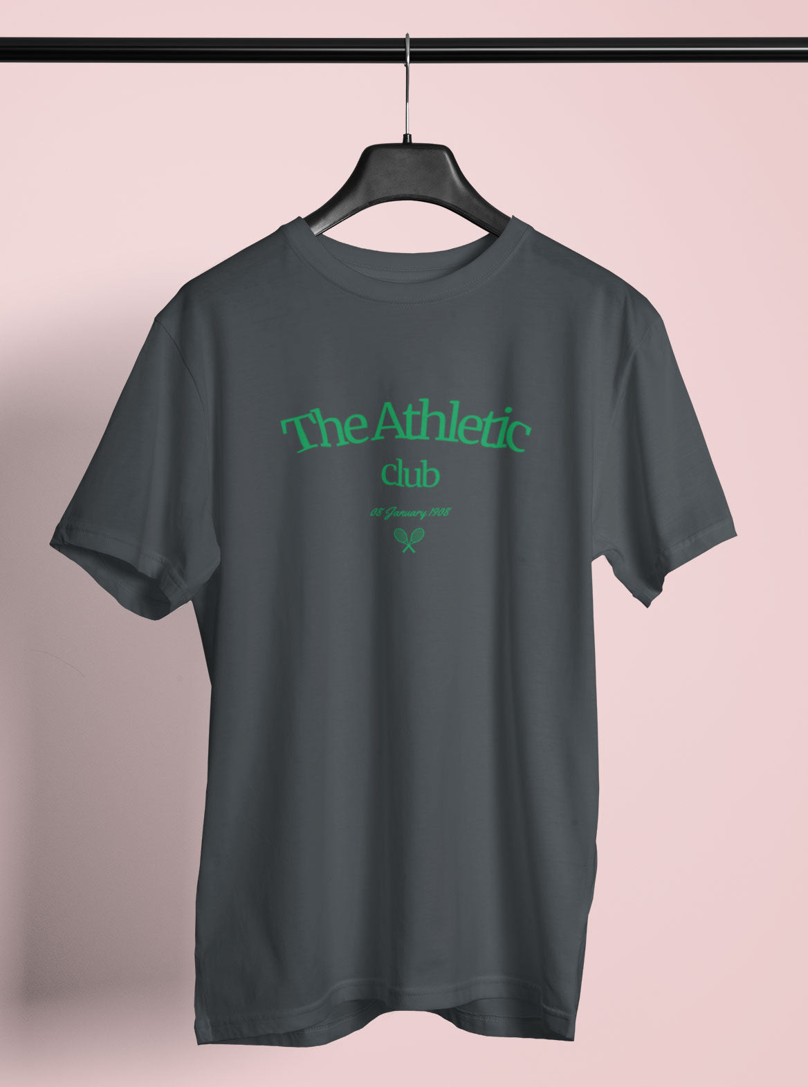 Athletic club printed t shirt for men in steel grey