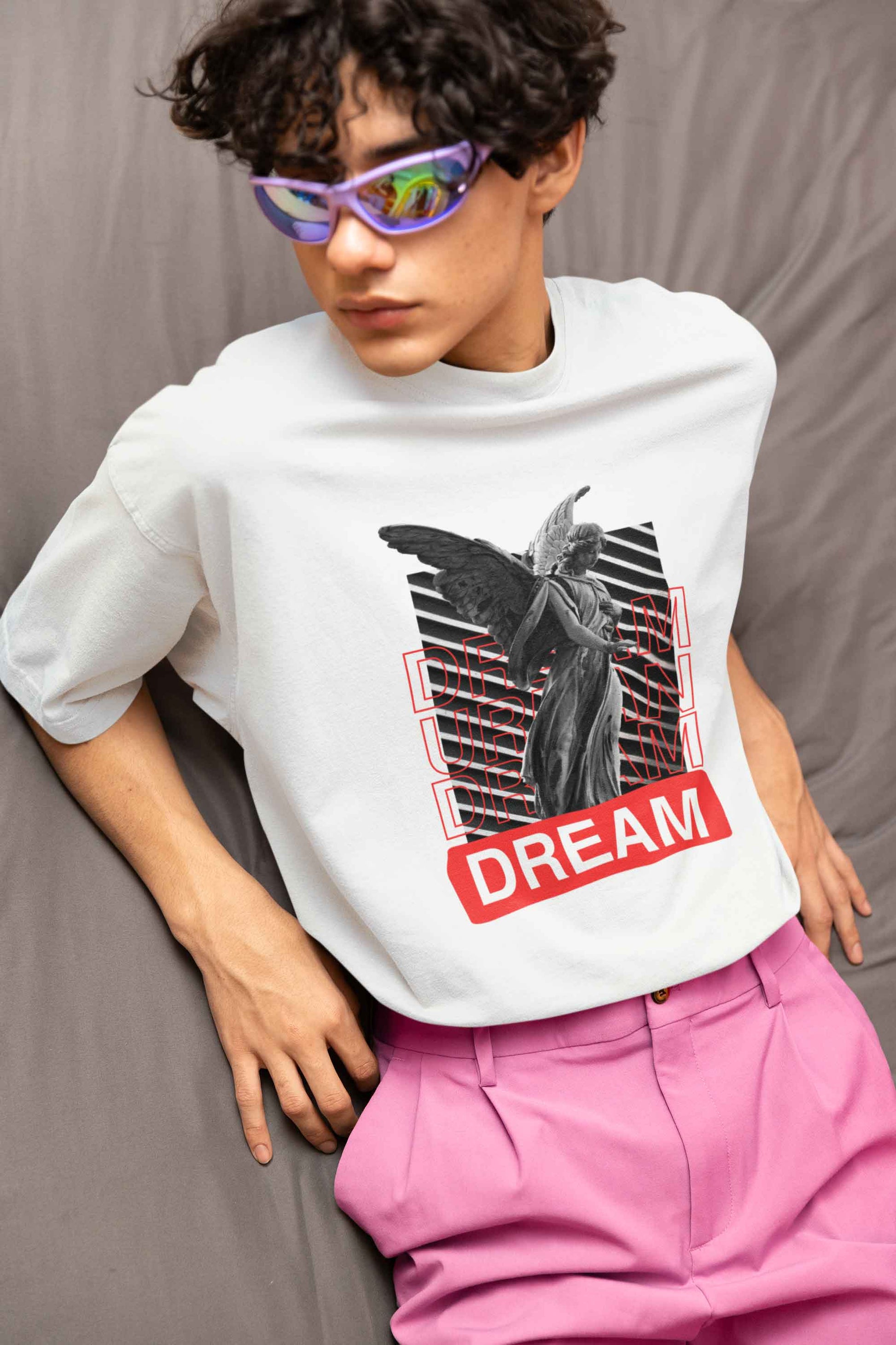 Dream printed white unisex t shirt