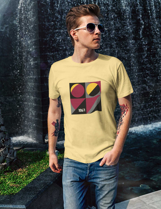 Circles in yellow t shirt for men