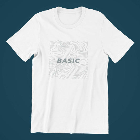 basic white printed t shirt for men