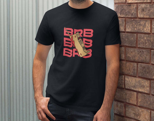 BRB phone printed t shirt black for men
