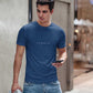 create navy blue printed t shirt men