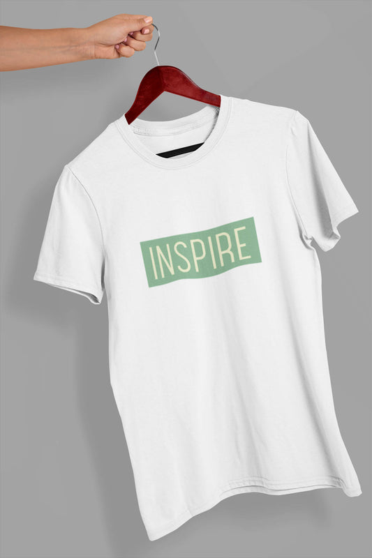 Inspire printed white t shirt for men