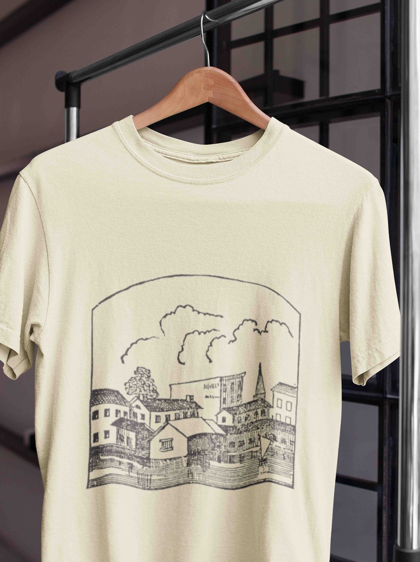 vintage village typography t shirt